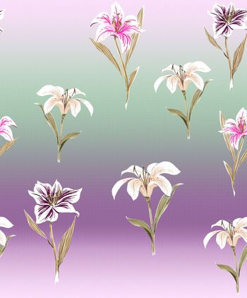 568786-欧美大牌复古百合花卉花纹2016新