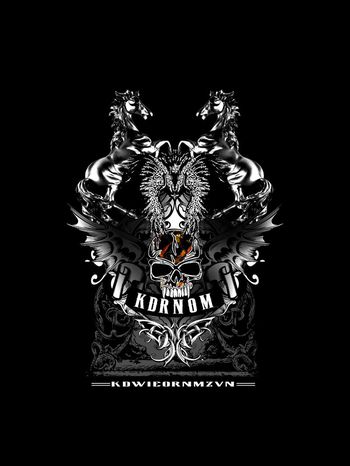 568829-复古骷髅头马定位男装图案