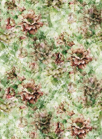 568871-复古欧式 家纺建筑水彩花卉大花朵