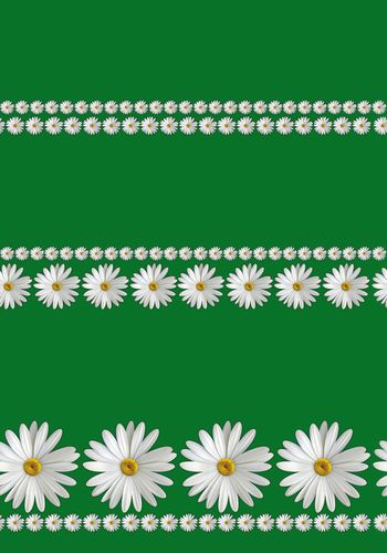 568872-优雅浪漫雏菊花卉 绿底大牌定位印花