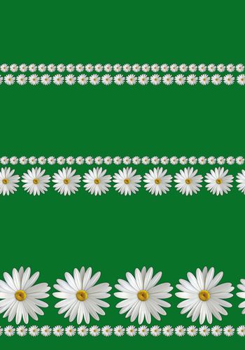 568878-优雅浪漫雏菊花卉 绿底大牌定位印花