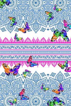 蝴蝶印花华亿平台图片