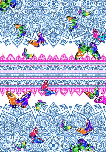 蝴蝶印花华亿平台图片