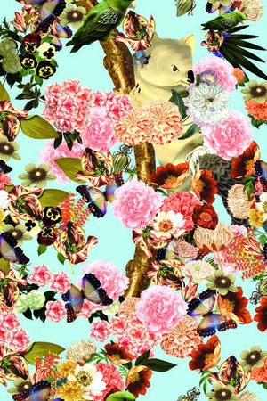 抽象花卉印花华亿平台图片