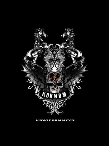 568976-复古骷髅头马定位男装图案