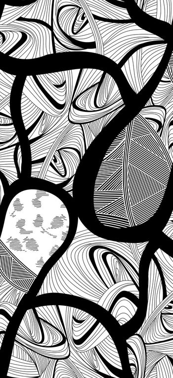 休闲时尚 抽象 黑白 简洁素雅 几何印花华亿平台图片