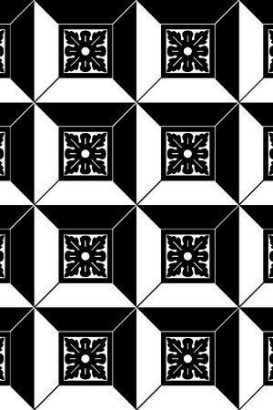 黑白几何图形四方连续传统华亿平台1印花华亿平台图片