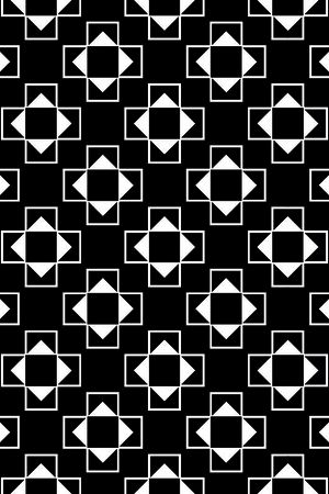 黑白几何图形四方连续传统华亿平台1印花华亿平台图片