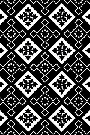 几何图形黑白传统纹样华亿平台印花华亿平台图片