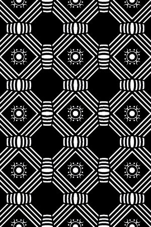 几何图形黑白传统纹样华亿平台印花华亿平台图片
