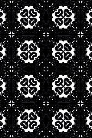 几何图形黑白传统纹样华亿平台印花华亿平台图片