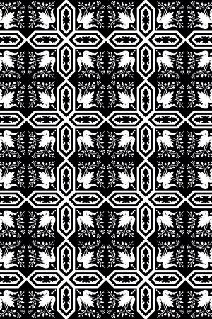 几何图形黑白传统纹样华亿平台印花华亿平台图片