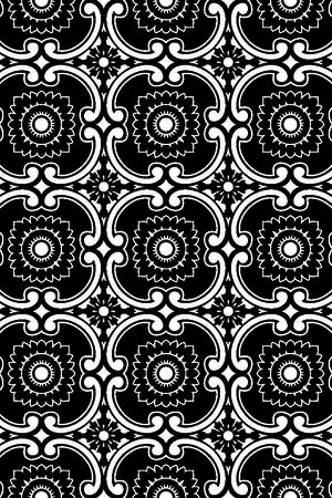 几何图形黑白传统纹样华亿平台印花华亿平台图片