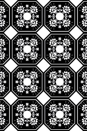 几何图形黑白传统纹样华亿平台印花华亿平台图片