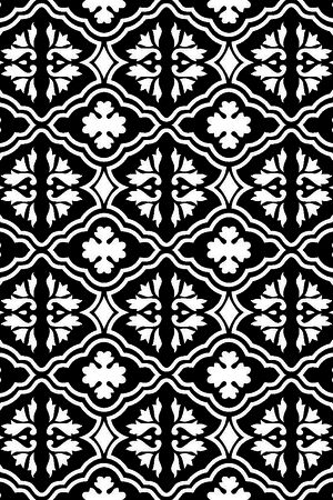 几何图形黑白传统纹样华亿平台印花华亿平台图片