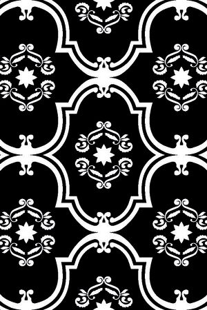 几何图形黑白传统纹样华亿平台印花华亿平台图片