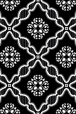 几何图形黑白传统纹样华亿平台印花华亿平台图片