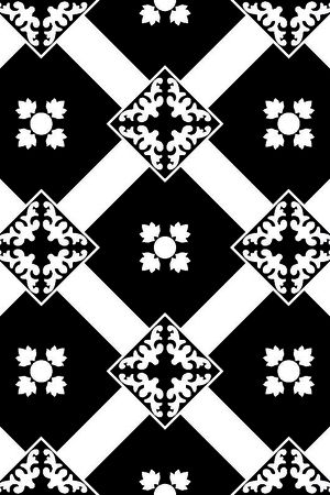 几何图形黑白传统纹样华亿平台印花华亿平台图片