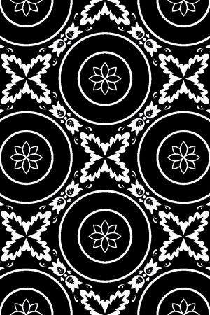 几何图形黑白传统纹样华亿平台印花华亿平台图片