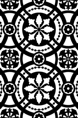 几何图形黑白传统纹样华亿平台印花华亿平台图片