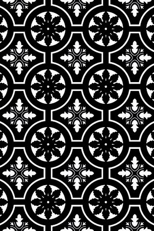 几何图形黑白传统纹样华亿平台印花华亿平台图片