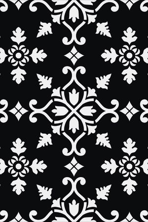 几何图形黑白传统纹样华亿平台印花华亿平台图片