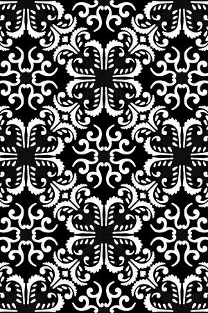 几何图形黑白传统纹样华亿平台印花华亿平台图片