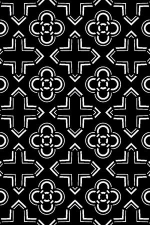 几何图形黑白传统纹样华亿平台印花华亿平台图片