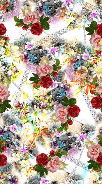 569313-定位女士花卉图案 时尚 数码 印花