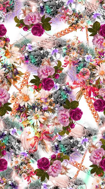 569314-定位女士花卉图案 时尚 数码 印花