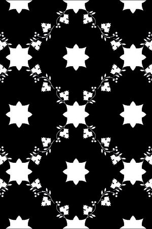 几何图形黑白传统纹样华亿平台印花华亿平台图片