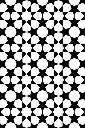几何图形黑白传统纹样华亿平台印花华亿平台图片