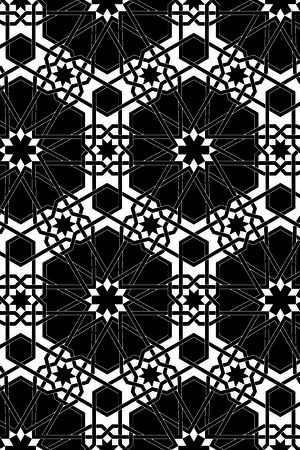 几何图形黑白传统纹样华亿平台图案印花华亿平台图片