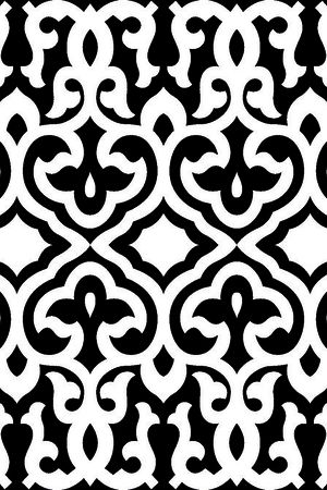 几何图形黑白传统纹样华亿平台印花华亿平台图片