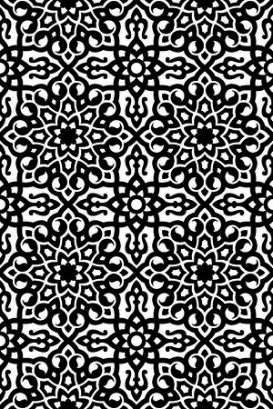 几何图形黑白传统纹样华亿平台印花华亿平台图片