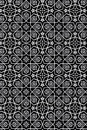 几何图形黑白传统纹样华亿平台印花华亿平台图片