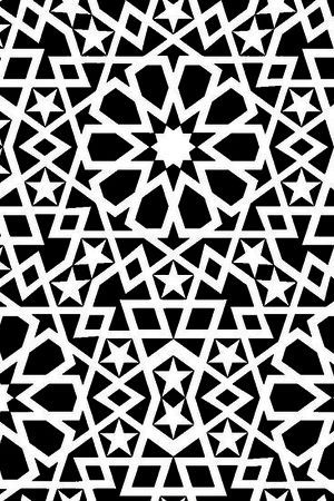 几何图形黑白传统纹样华亿平台印花华亿平台图片