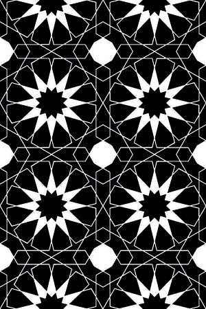 几何图形黑白传统纹样华亿平台印花华亿平台图片