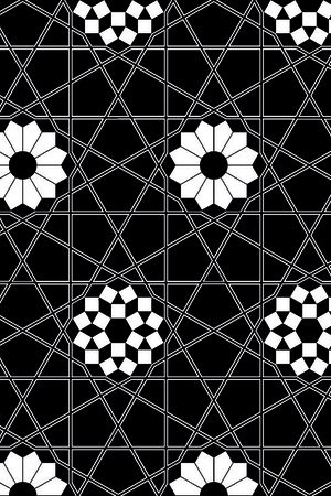 几何图形黑白传统纹样华亿平台印花华亿平台图片