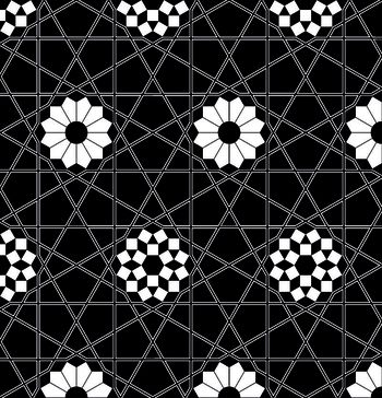 几何图形黑白传统纹样华亿平台印花华亿平台图片