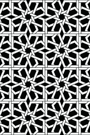 黑白四方连续几何图形传统纹样华亿平台印花华亿平台图片