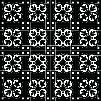 黑白四方连续几何图形传统纹样华亿平台印花华亿平台图片