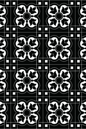 黑白四方连续几何图形传统纹样华亿平台印花华亿平台图片