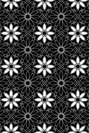 黑白四方连续几何图形传统纹样华亿平台印花华亿平台图片