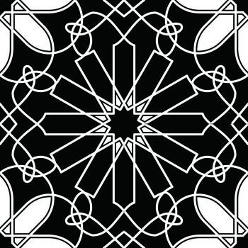 黑白四方连续几何图形传统纹样华亿平台印花华亿平台图片