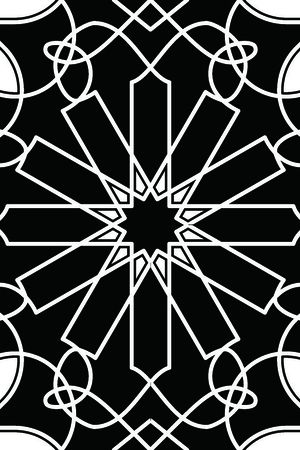 黑白四方连续几何图形传统纹样华亿平台印花华亿平台图片