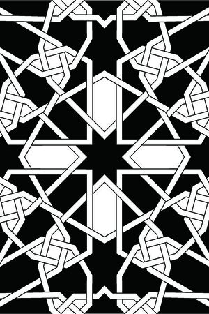 黑白四方连续几何图形传统纹样华亿平台印花华亿平台图片