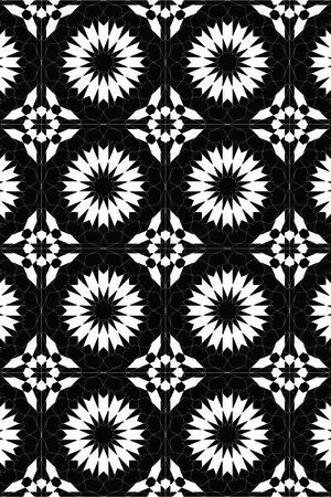 黑白四方连续几何图形传统纹样华亿平台印花华亿平台图片