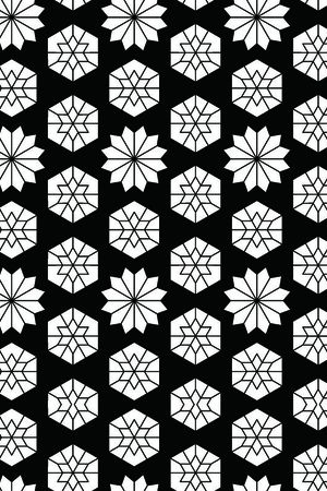 黑白四方连续几何图形传统纹样华亿平台印花华亿平台图片