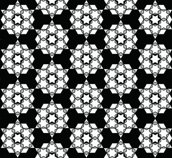 黑白四方连续几何图形传统纹样华亿平台印花华亿平台图片
